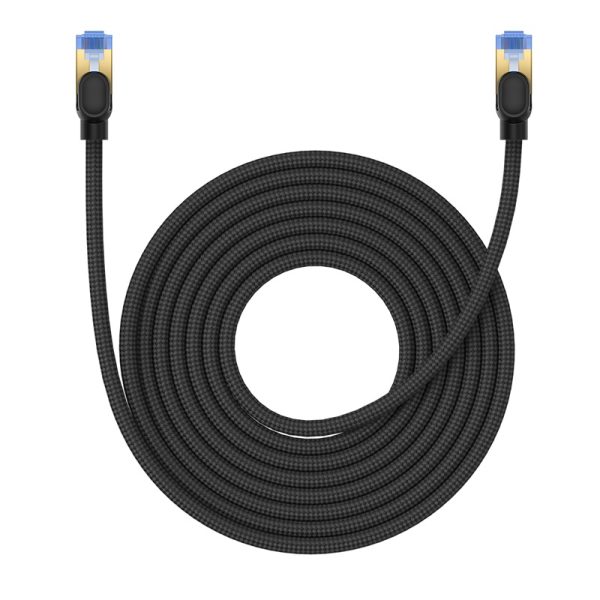 Ātrs tīkla kabelis LAN RJ45 Cat.7 10Gbps melns 8m melns