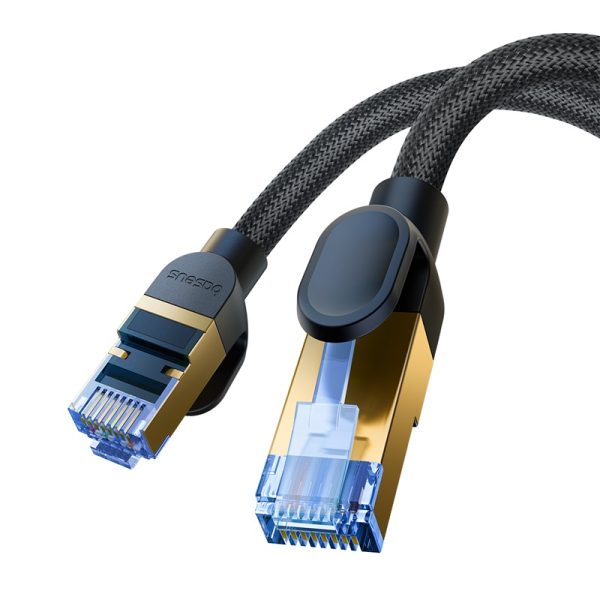 Ātrs tīkla kabelis LAN RJ45 Cat.7 10Gbps melns 8m melns