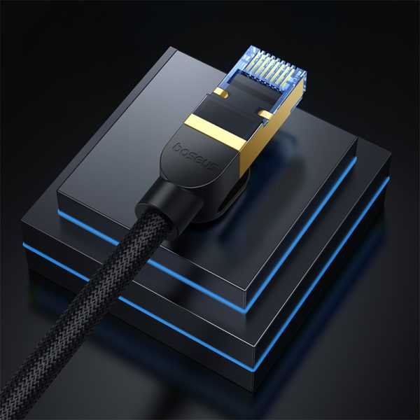Ātrs tīkla kabelis LAN RJ45 Cat.7 10Gbps melns 8m melns