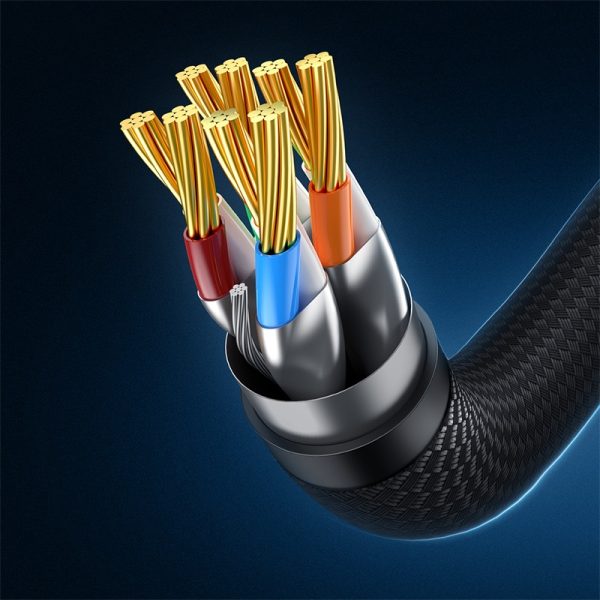 Ātrs tīkla kabelis LAN RJ45 Cat.7 10Gbps pinums 1m melns