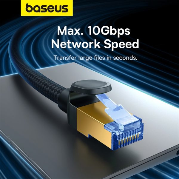 1022407-11-szybki-kabel-sieciowy-lan-rj45-cat7-10gbps-plecio-baseus-hurtownia-sklep Ātrs tīkla kabelis LAN RJ45 Cat.7 10Gbps melns 0,5 m melns