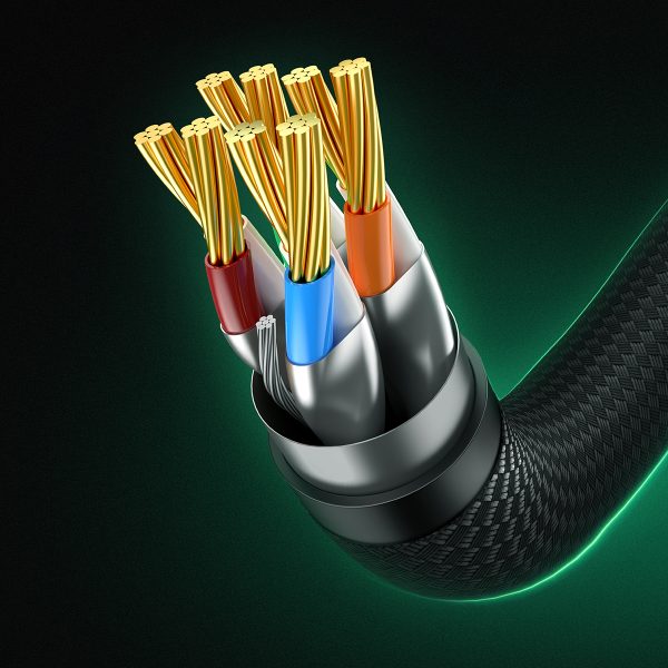 Ātrs tīkla kabelis LAN RJ45 Cat.8 40Gbps melns 1m melns
