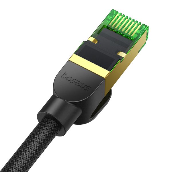 Ātrs tīkla kabelis LAN RJ45 Cat.8 40Gbps melns 1m melns