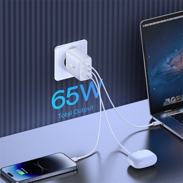 Gan Cube Pro 65W 2x USB-C USB-A USB-A lādētāja lādētājs