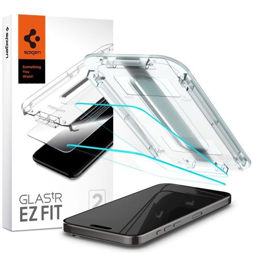 Glas.Tr EZ Fit Rūdīts stikls iPhone 15 Pro - 2 datoru komplekts.