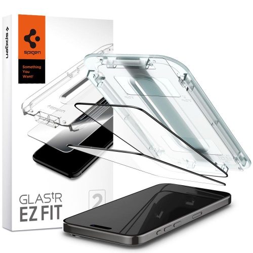 Glas.tr EZ FC FC rūdīts stikls iPhone 15 Pro Max Black - 2 datoru komplekts.