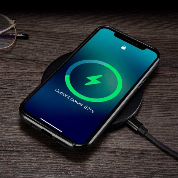 Korpuss, kas pārklāts ar dabīgu ādu iPhone 12 Pro Max Leather Eļļas vasks melns