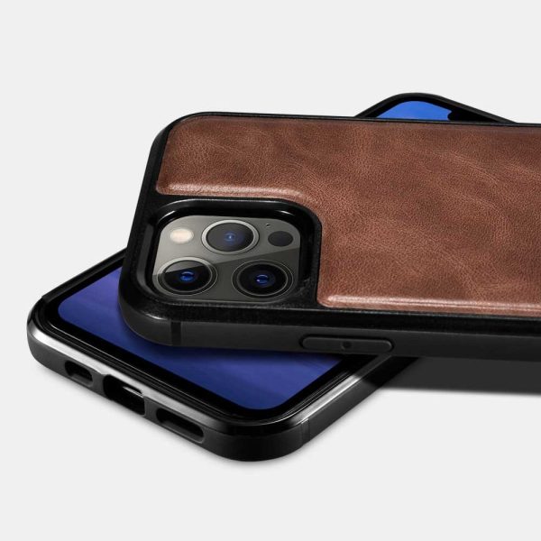 Korpuss, kas pārklāts ar dabīgu ādu iPhone 12 Pro Max Leather Eļļas vasks melns