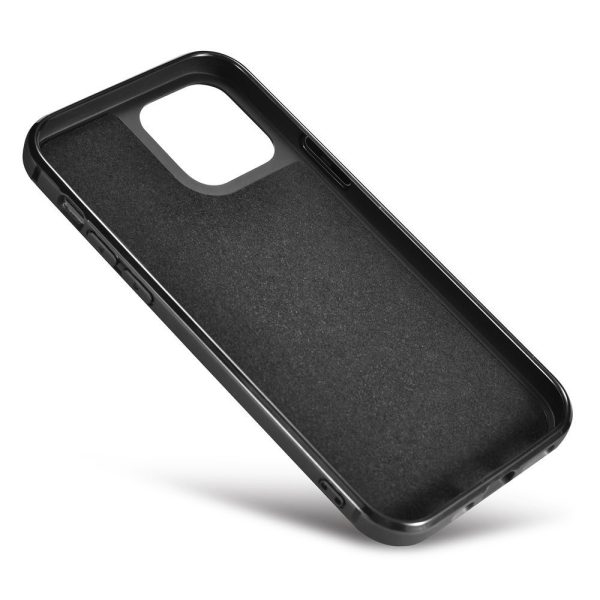 Korpuss, kas pārklāts ar dabīgu ādu iPhone 12 Pro Max Leather Eļļas vasks melns