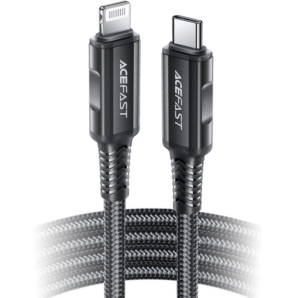 MFI kabeļa kabelis iPhone USB -C - Lightning 30W 3A 1,8m melns