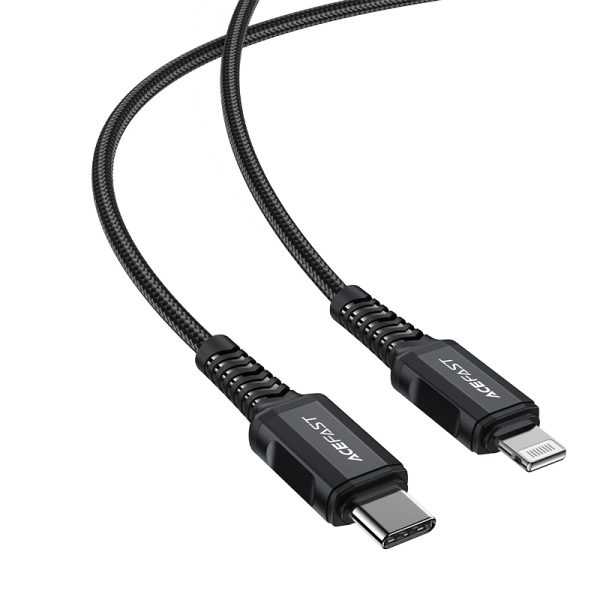 MFI kabeļa kabelis iPhone USB -C - Lightning 30W 3A 1,8m melns