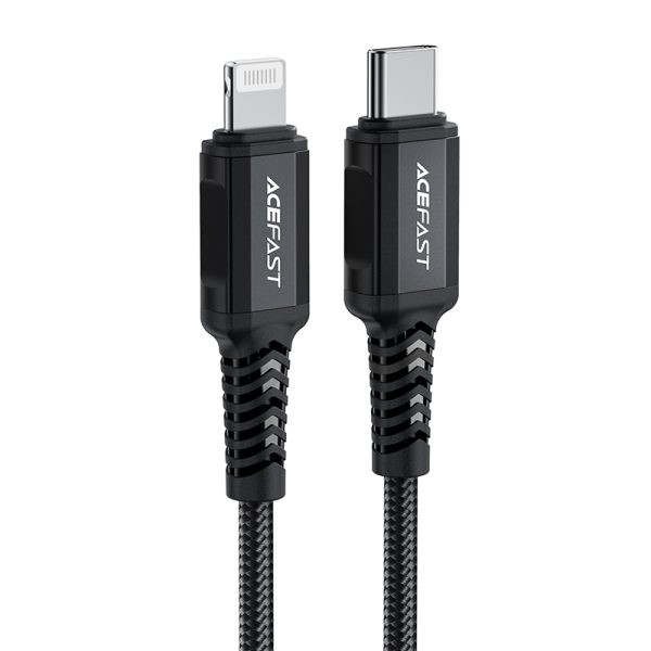MFI kabeļa kabelis iPhone USB -C - Lightning 30W 3A 1,8m melns