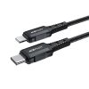 MFI kabeļa kabelis iPhone USB -C - Lightning 30W 3A 1,8m melns