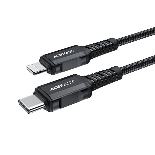 MFI kabeļa kabelis iPhone USB -C - Lightning 30W 3A 1,8m melns