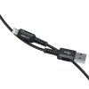 MFI kabeļa kabelis iPhone USB - zibens 2,4A 1,8 m melns