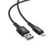 MFI kabeļa kabelis iPhone USB - zibens 2,4A 1,8 m melns