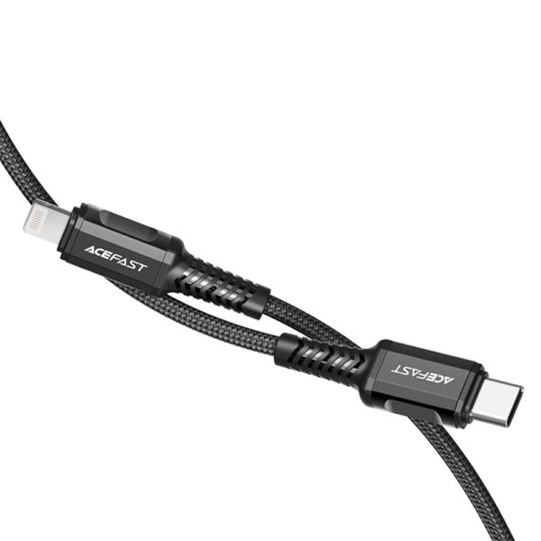 MFI kabeļa kabelis iPhone USB -C - Lightning 30W 3A 1,2m melns