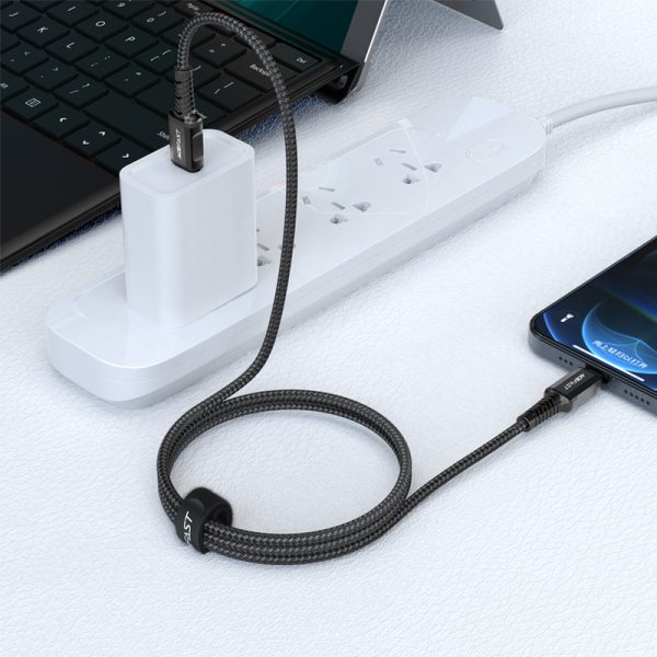 MFI kabeļa kabelis iPhone USB -C - Lightning 30W 3A 1,2m melns