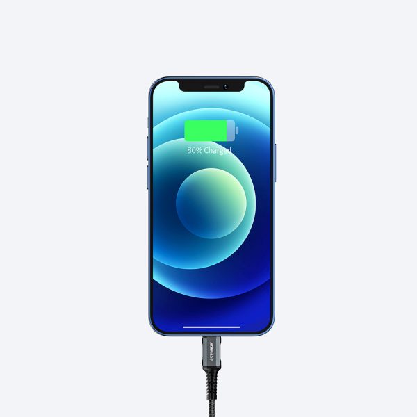 MFI kabeļa kabelis iPhone USB - zibens 2,4A 1,2 m melns