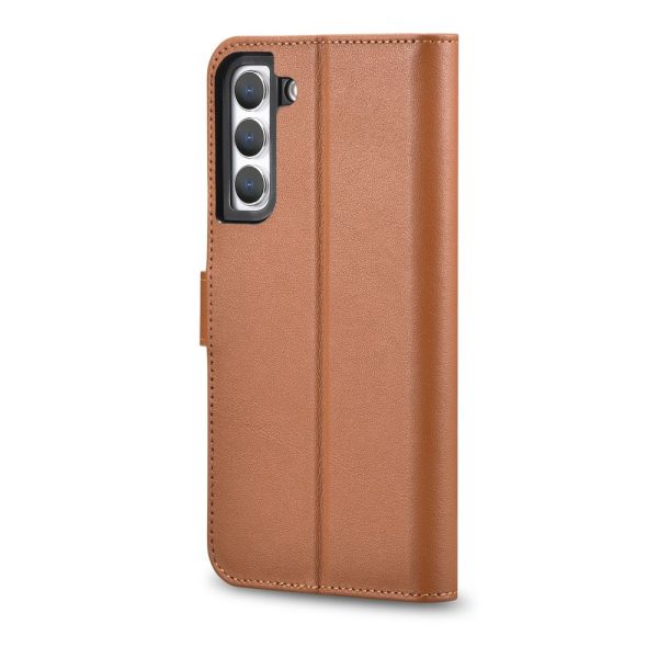 Ādas korpusa seifs Galaxy S22+ ādas seifam brūns
