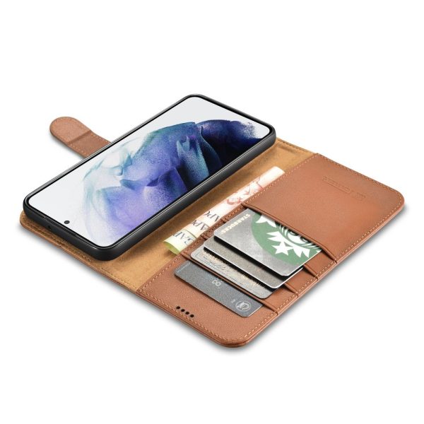 Ādas korpusa seifs Galaxy S22+ ādas seifam brūns
