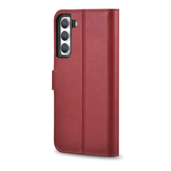 Ādas korpusa seifs Galaxy S22+ ādas maka korpuss Bordowy