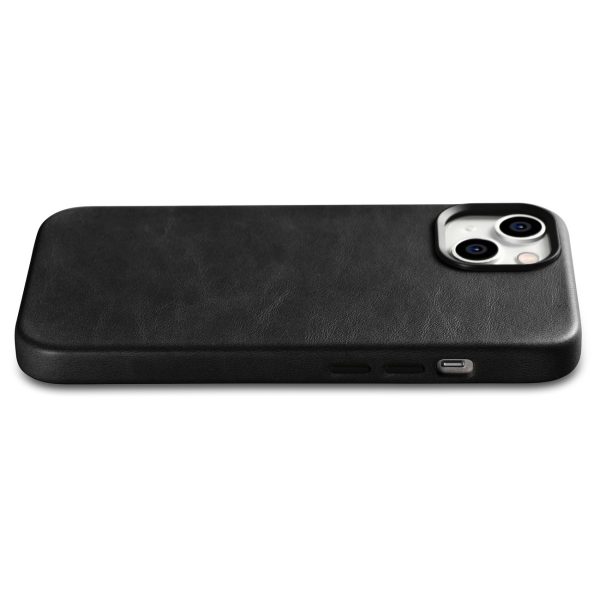 Ādas korpuss iPhone 14 Plus magnētiskais no magSafe eļļas vaska premium ādas korpuss melns