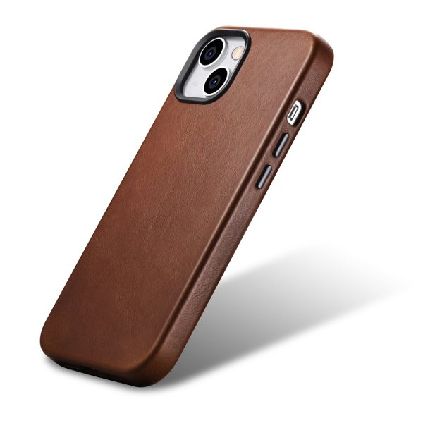 Ādas korpuss iPhone 14 Plus magnētisks ar magsafe eļļas vaska premium ādas korpusa bronzu