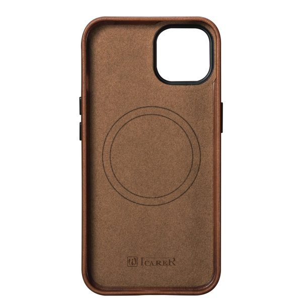 Ādas korpuss iPhone 14 Plus magnētisks ar magsafe eļļas vaska premium ādas korpusa bronzu