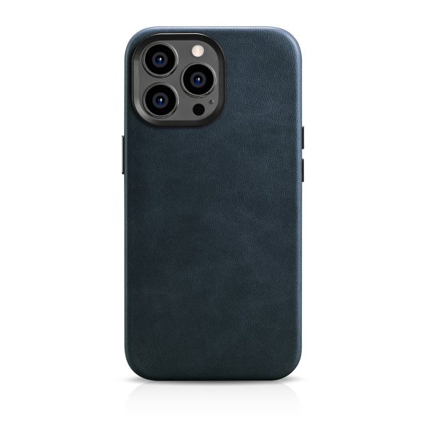 Ādas korpuss iPhone 14 Pro Max Magnetic ar magsafe eļļas vaska premium ādas korpusa flotes zilu