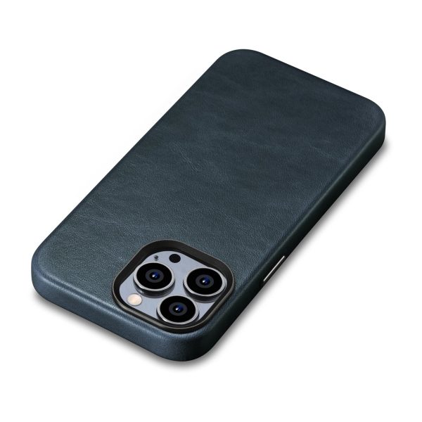 Ādas korpuss iPhone 14 Pro Max Magnetic ar magsafe eļļas vaska premium ādas korpusa flotes zilu