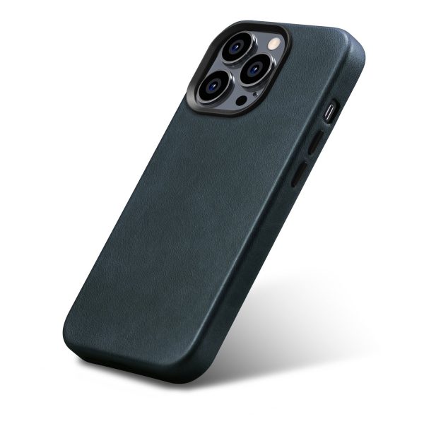 Ādas korpuss iPhone 14 Pro Max Magnetic ar magsafe eļļas vaska premium ādas korpusa flotes zilu