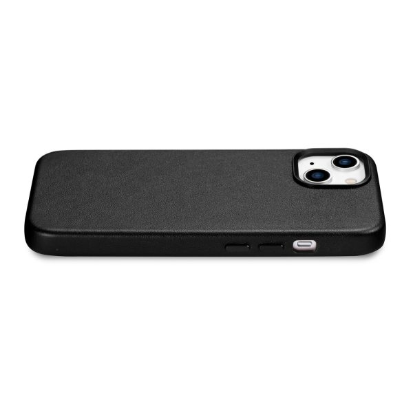 Dabiska ādas korpuss iPhone 14 magsafe korpusa ādas melns vāciņš