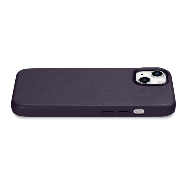 Dabiska ādas korpuss iPhone 14 magsafe korpuss ādas purpursarkanā vāks