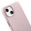 Ādas korpuss iphone 14 magnētiskais no magsafe litchi premium ādas korpusa rozā