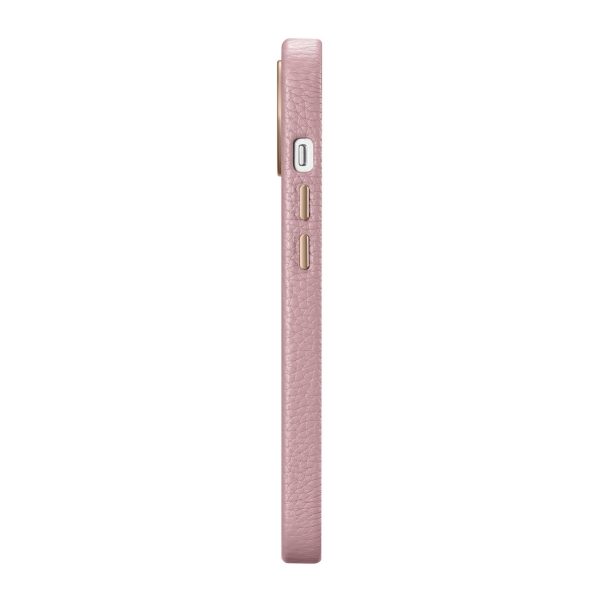 Ādas korpuss iphone 14 magnētiskais no magsafe litchi premium ādas korpusa rozā