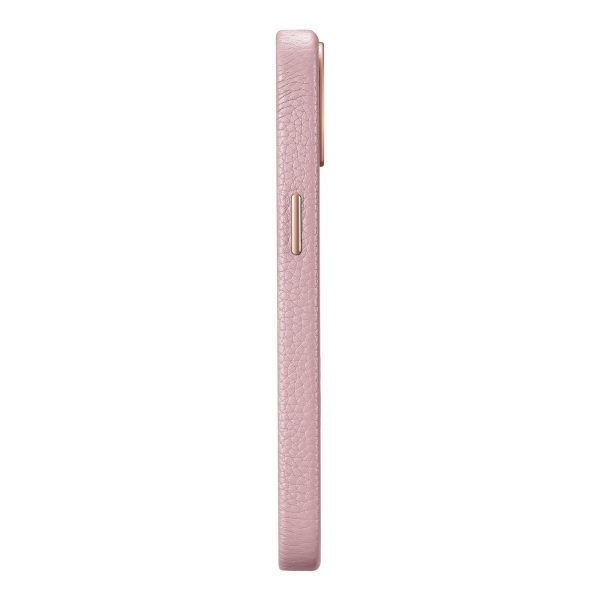 Ādas korpuss iphone 14 magnētiskais no magsafe litchi premium ādas korpusa rozā