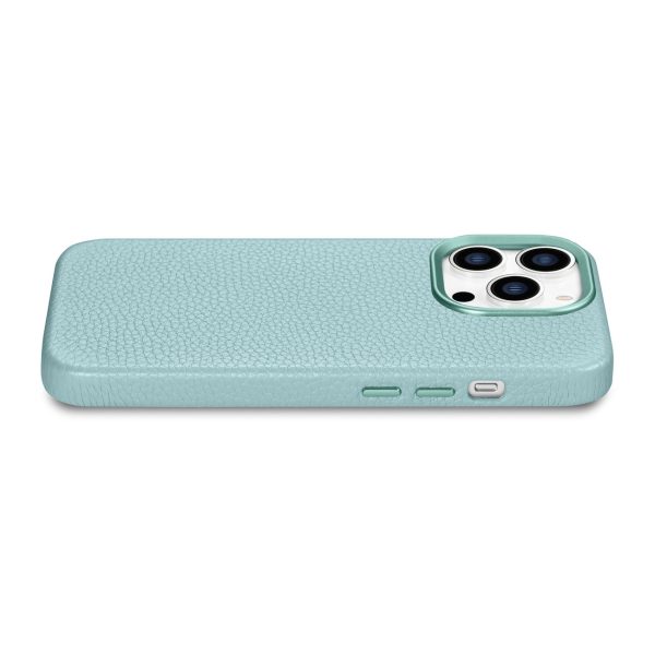 Ādas korpuss iPhone 14 Pro magnētiskais no Magsafe Litchi premium ādas korpusa zaļš