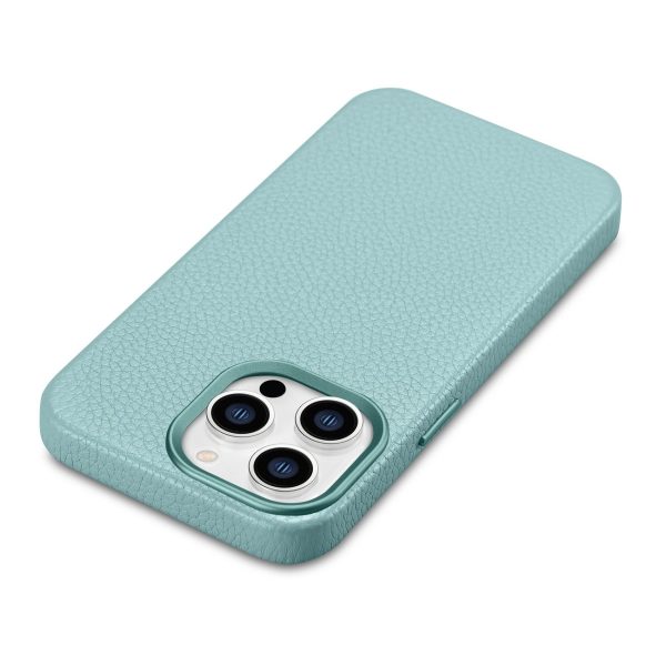 Ādas korpuss iPhone 14 Pro magnētiskais no Magsafe Litchi premium ādas korpusa zaļš
