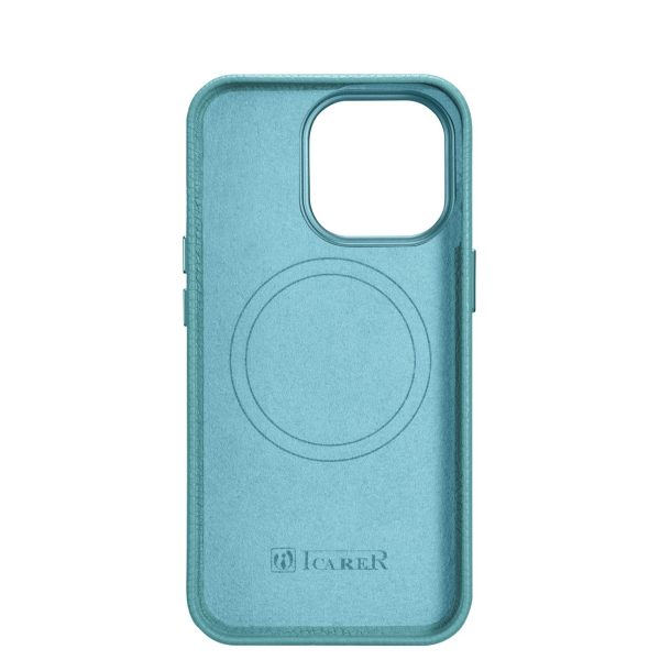 Ādas korpuss iPhone 14 Pro magnētiskais no Magsafe Litchi premium ādas korpusa zaļš