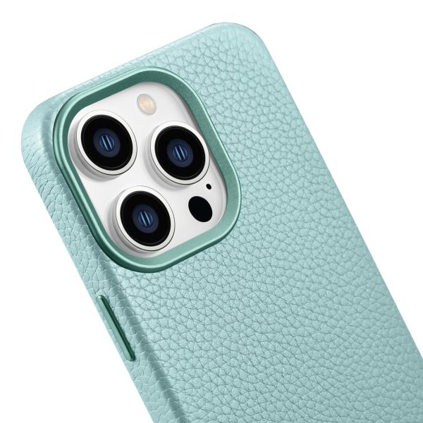 Ādas korpuss iPhone 14 Pro magnētiskais no Magsafe Litchi premium ādas korpusa zaļš