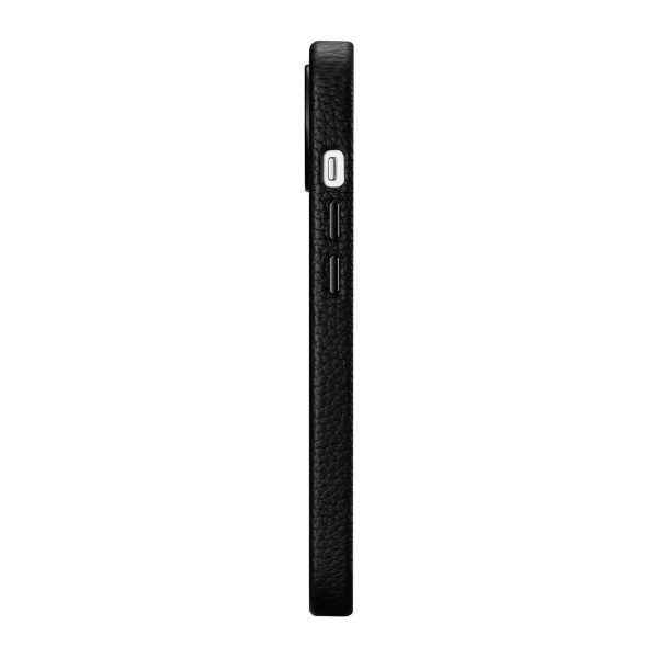 Ādas korpuss iPhone 14 Plus magnētiskais no Magsafe Litchi premium ādas korpuss melns