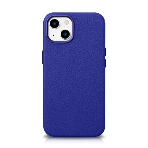 Ādas korpuss iPhone 14 Plus magnētiskais no MagSafe Litchi premium ādas korpusa flotes zilā krāsā