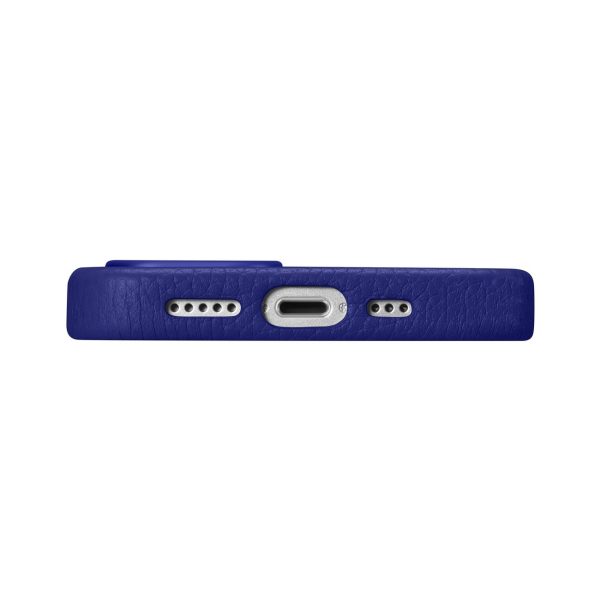 Ādas korpuss iPhone 14 Plus magnētiskais no MagSafe Litchi premium ādas korpusa flotes zilā krāsā