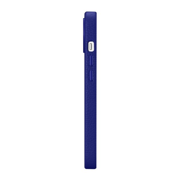 Ādas korpuss iPhone 14 Plus magnētiskais no MagSafe Litchi premium ādas korpusa flotes zilā krāsā
