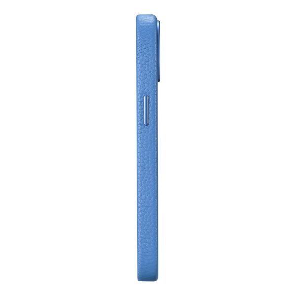 Ādas korpuss iPhone 14 Plus magnētiskais no MagSafe Litchi premium ādas korpusa zilā krāsā