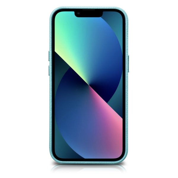 Ādas korpuss iPhone 14 Plus magnētiskais no MagSafe Litchi premium ādas korpusa zaļš