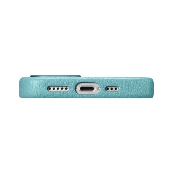 Ādas korpuss iPhone 14 Plus magnētiskais no MagSafe Litchi premium ādas korpusa zaļš