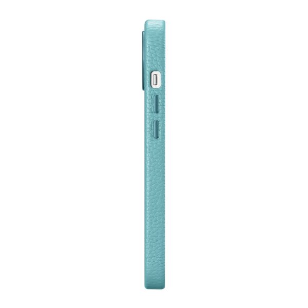 Ādas korpuss iPhone 14 Plus magnētiskais no MagSafe Litchi premium ādas korpusa zaļš