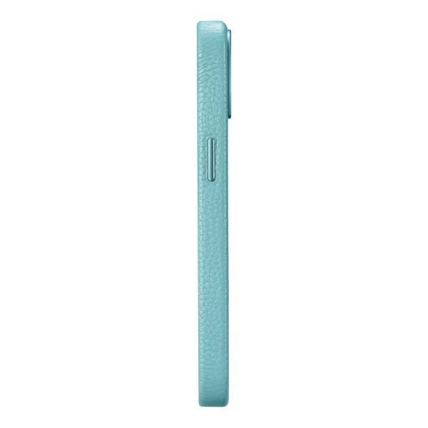 Ādas korpuss iPhone 14 Plus magnētiskais no MagSafe Litchi premium ādas korpusa zaļš